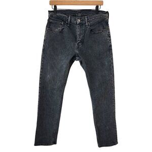 Levi's 502 Grey Black Straight Leg Denim Jeans Casual Men's 31x30